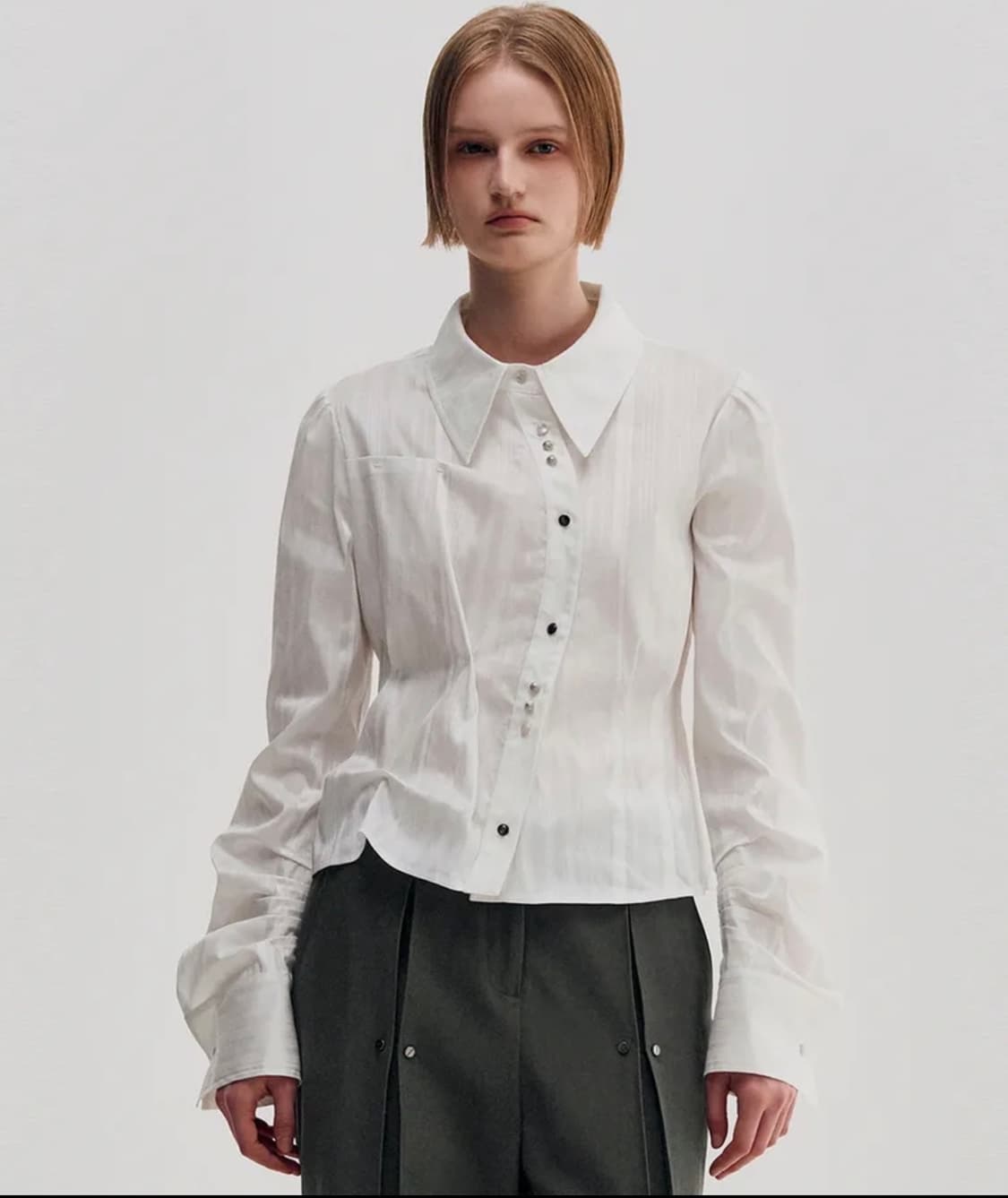 킴지수 롱슬리브 버튼업 셔츠_오프화이트 상품이미지2