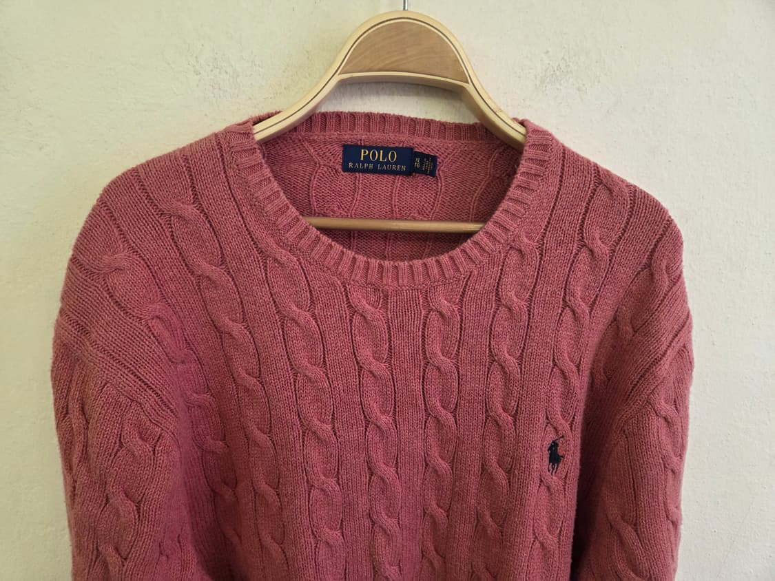 폴로 랄프로렌 핑크 케이블 니트 XL 상품이미지2