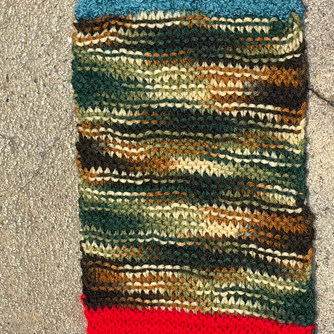 미국 빈티지 니트 핸드메이드 손뜨게 멀티컬러 머플러 목도리 상품이미지4