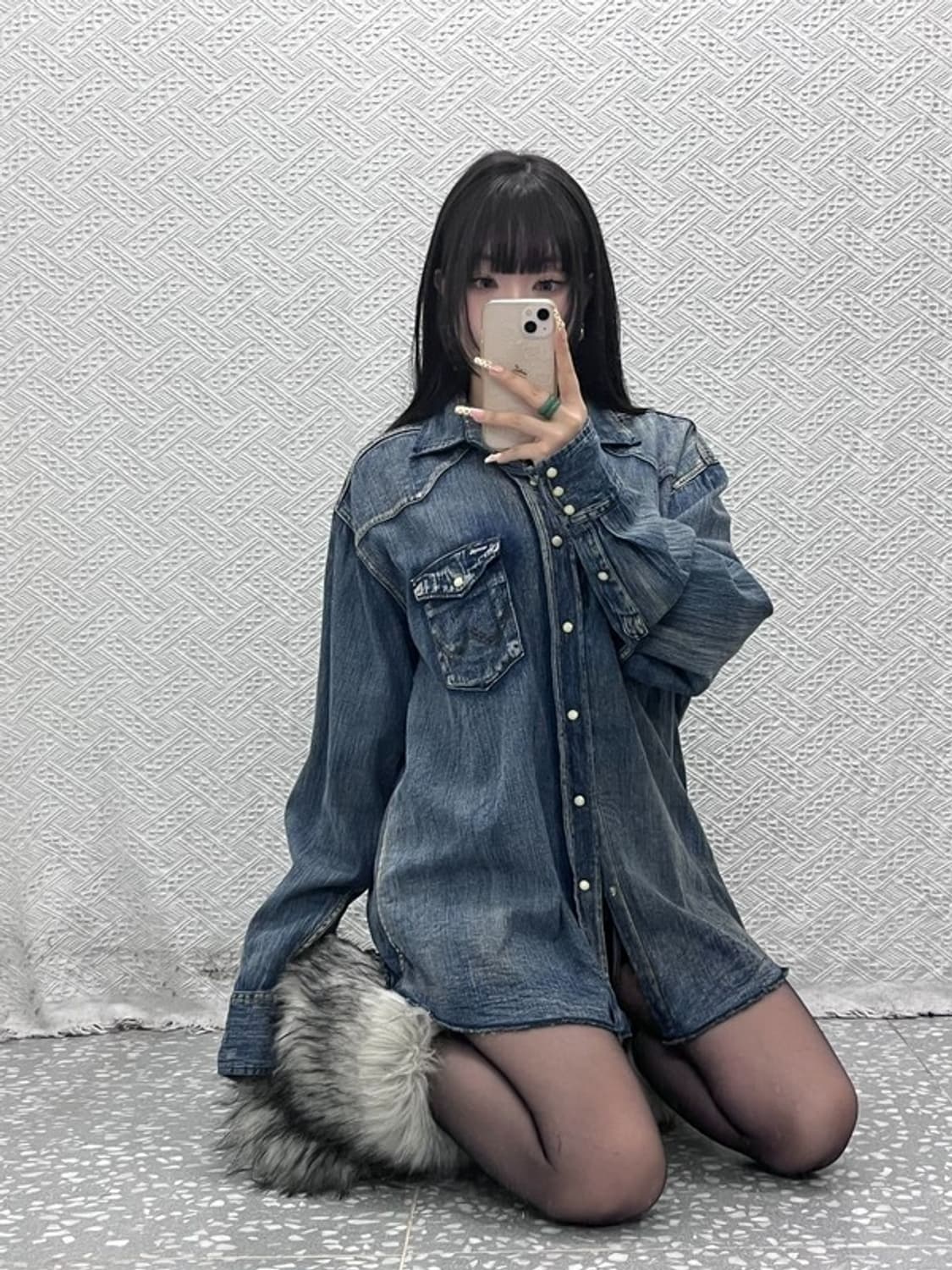 랭글러 웨스턴 컨트리 빈티지 워싱 데님 셔츠 XL C09760 상품이미지1