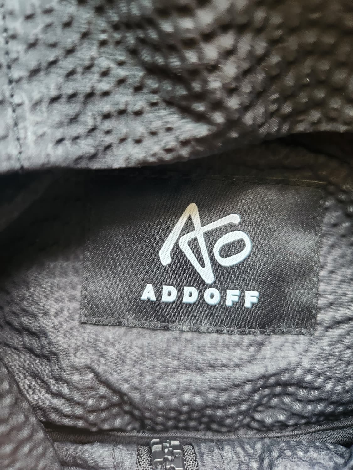 애드오프 시어서커 스트링 후드 점퍼 실측M(표기S) 상품이미지3