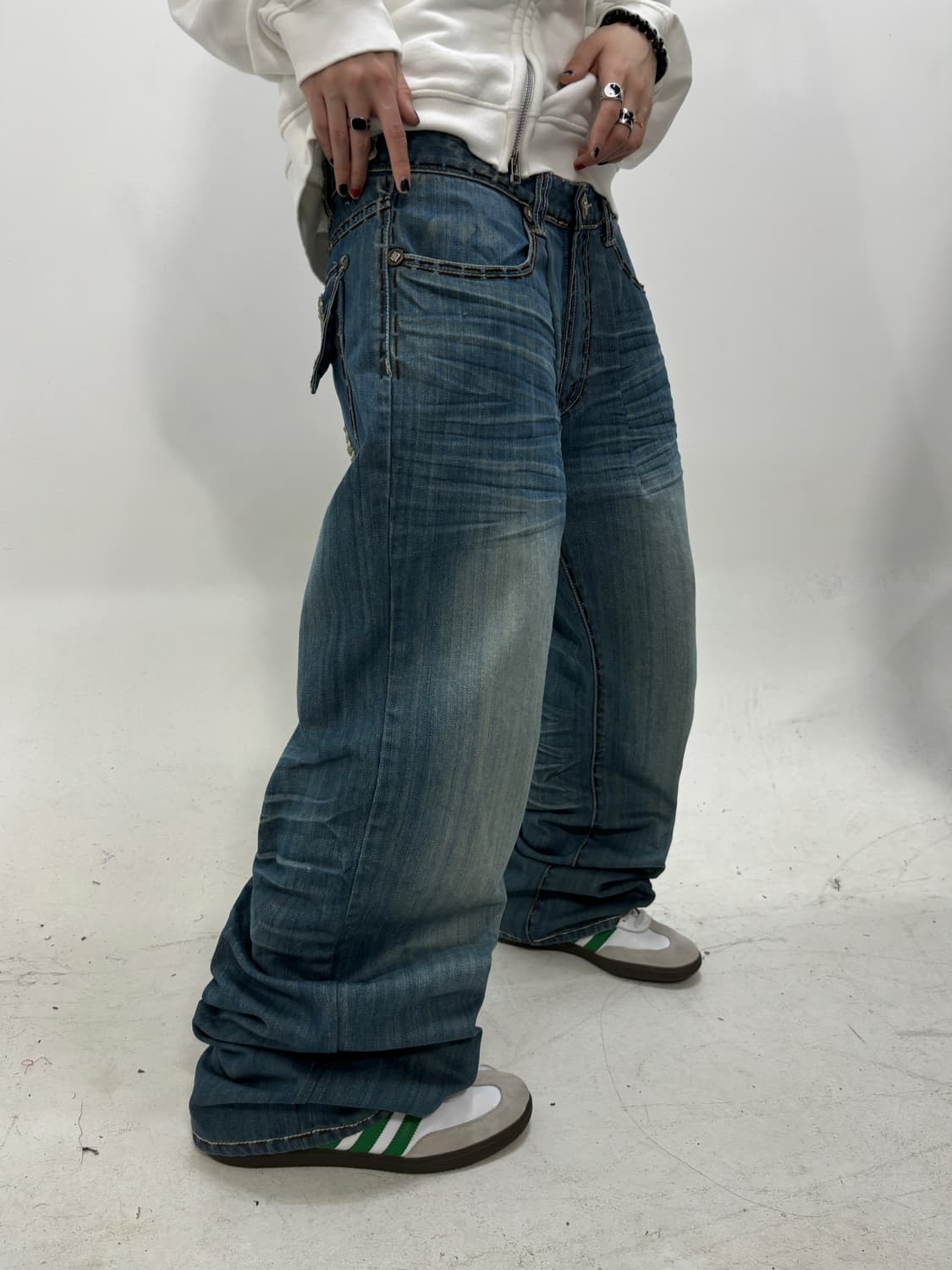 90s빈티지 워싱자수 스트레이트 상품이미지3