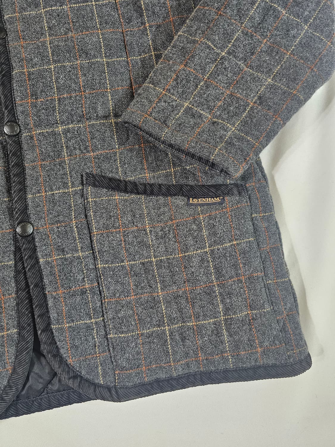 [38] 라벤헴 라벤햄  Lavenham 울 퀼팅 체크 자켓 상품이미지4