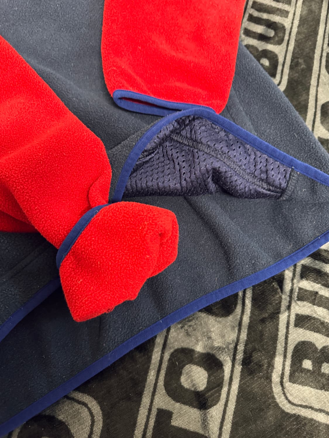 파타고니아 신칠라 스냅 티 후드 풀 오버 레드 앤 네이비 컬러 블록 상품이미지5