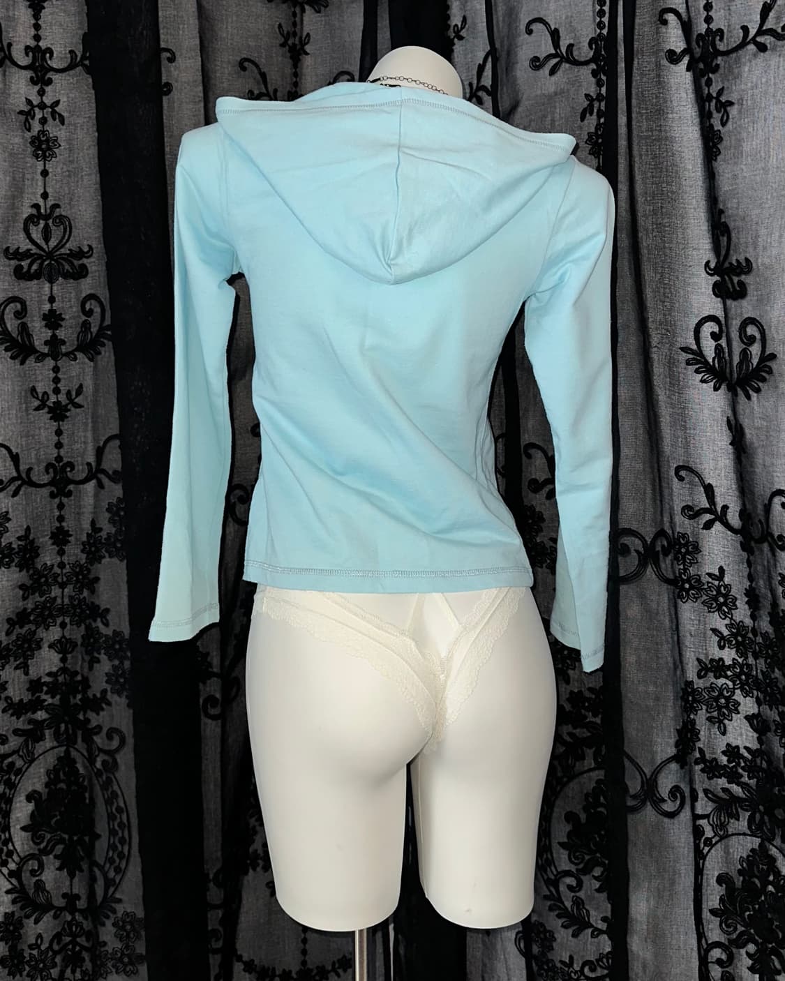 Baby blue lovely hooded zip-up 상품이미지3