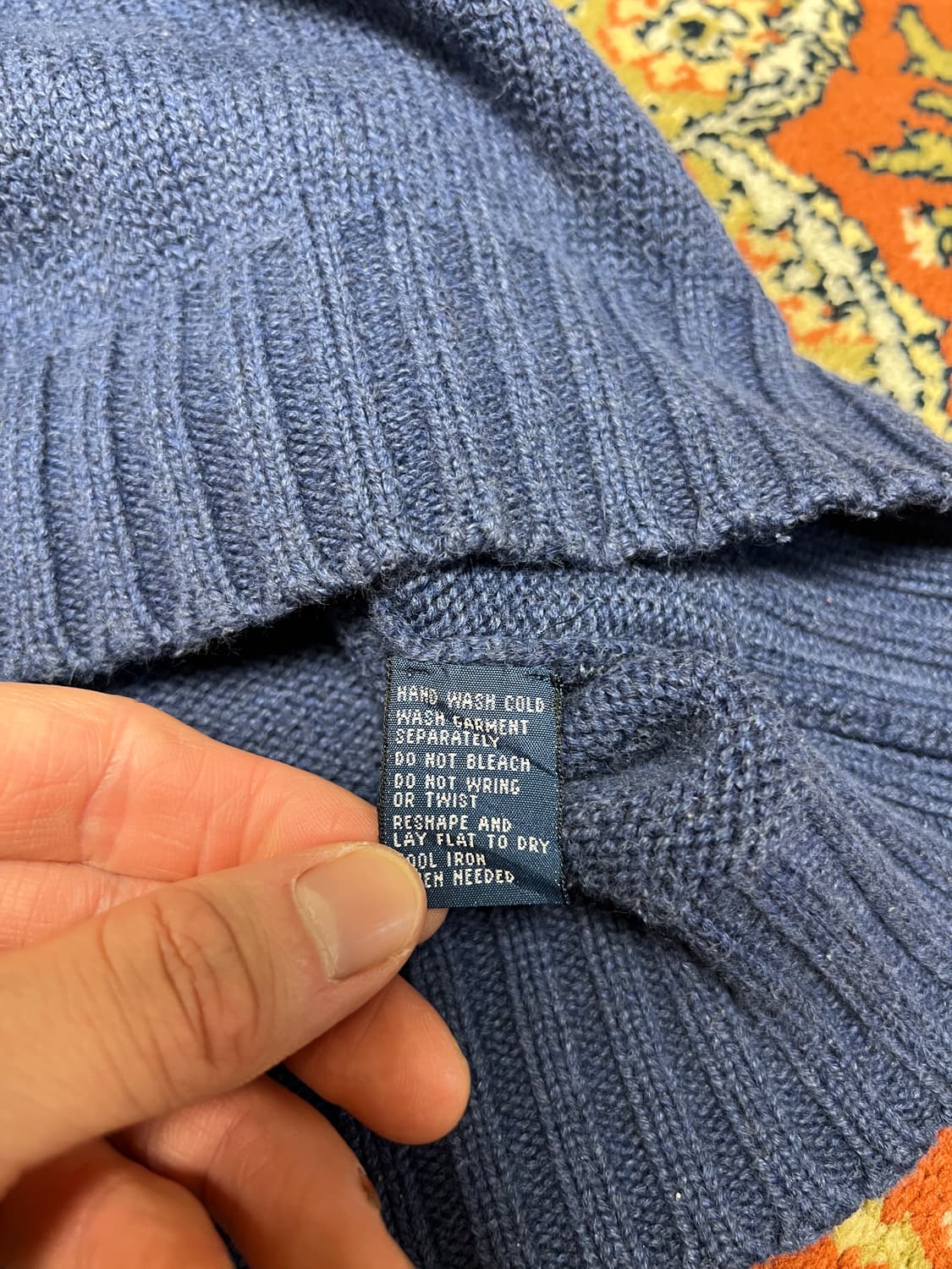 [XL] Polo Ralph Lauren 빈티지 코튼 니트 네이비 상품이미지4