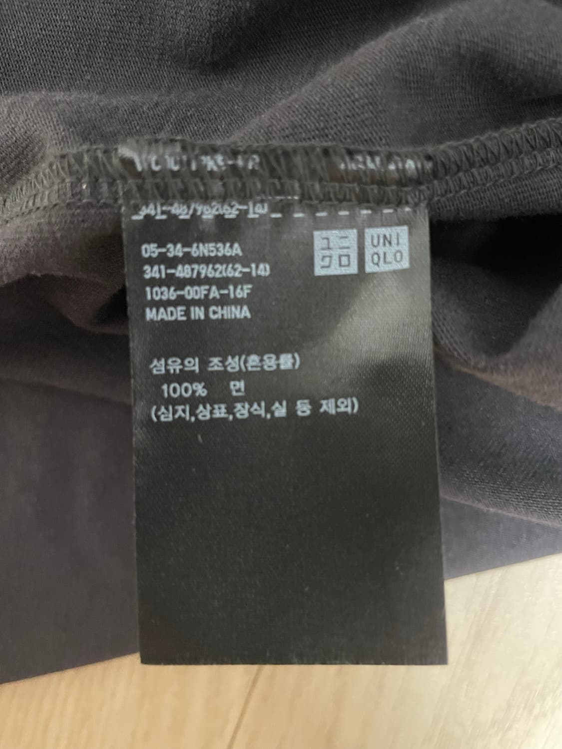 [XL] 유니클로 박시크롭티(다크그레이) 상품이미지3