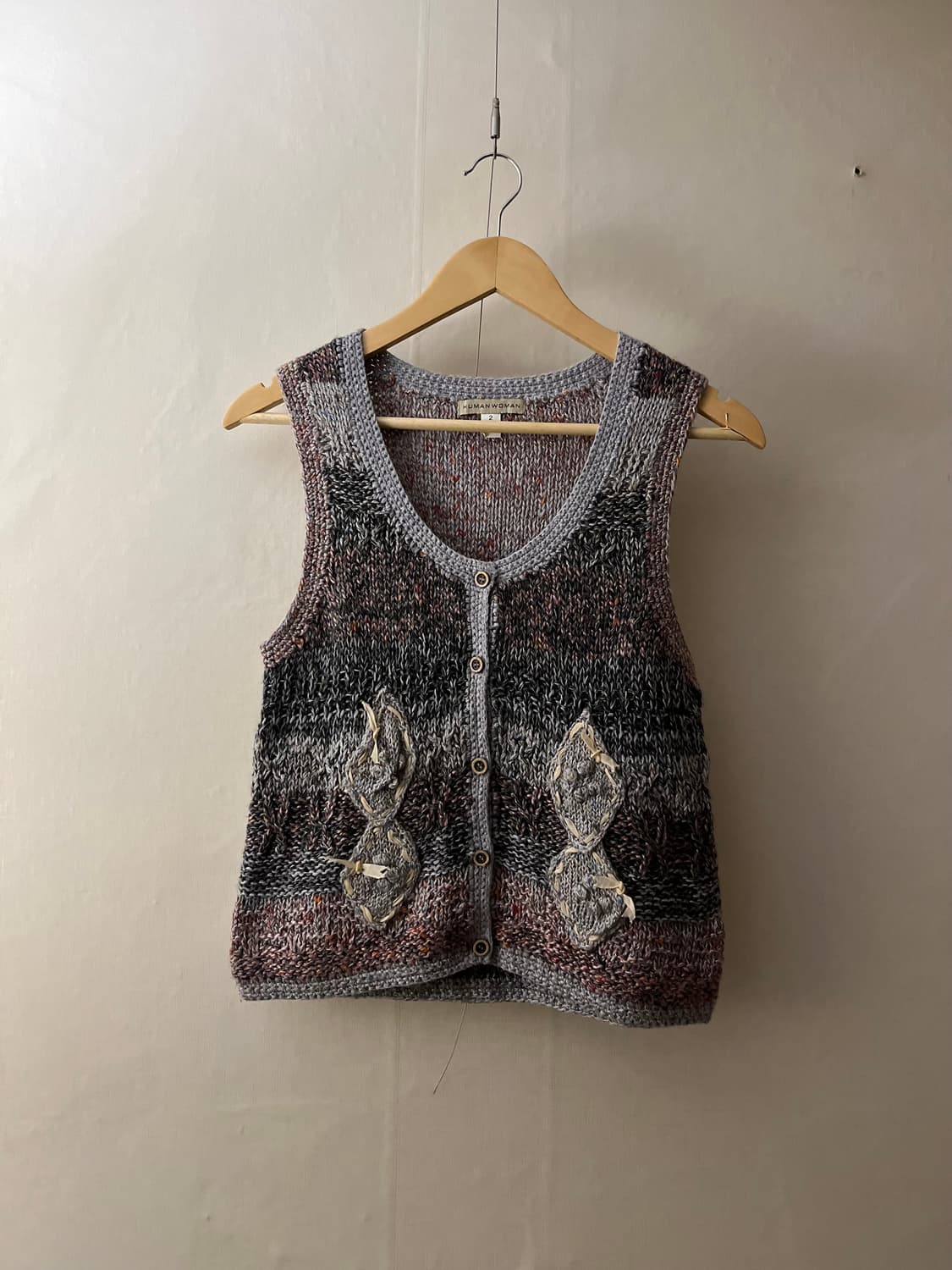 휴먼 우먼 니트 조끼 상품이미지1