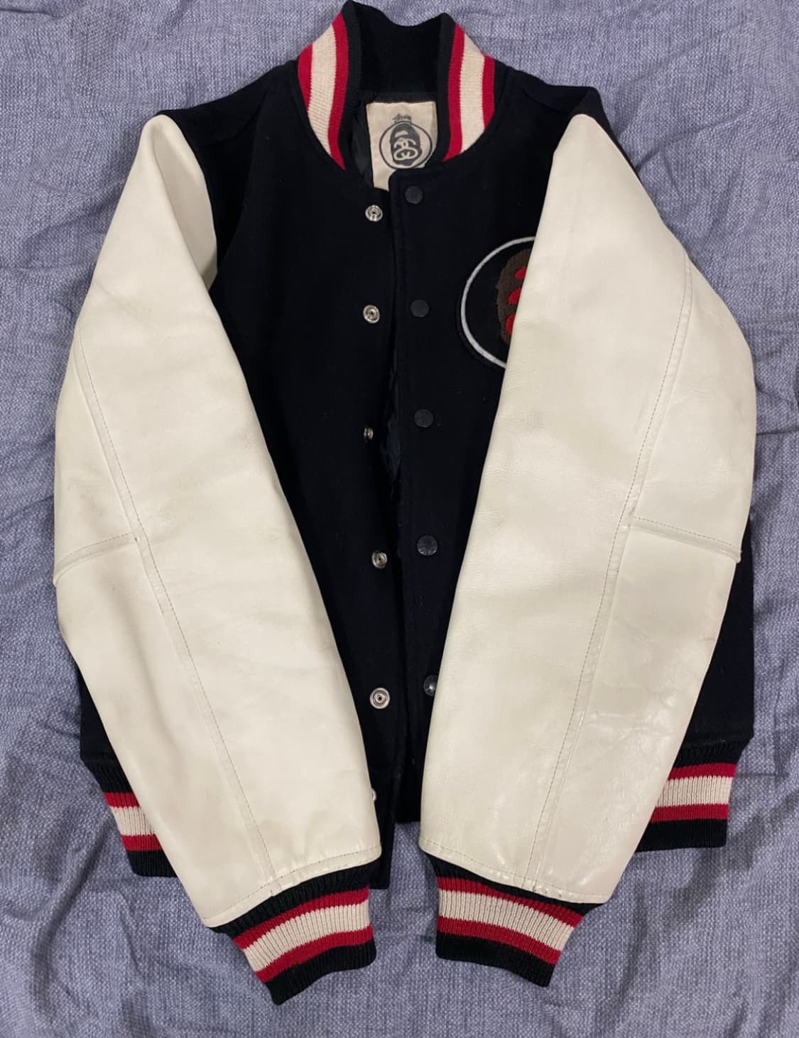 13FW 스투시x베이프 stussy bape 울 바시티 자켓 상품이미지2