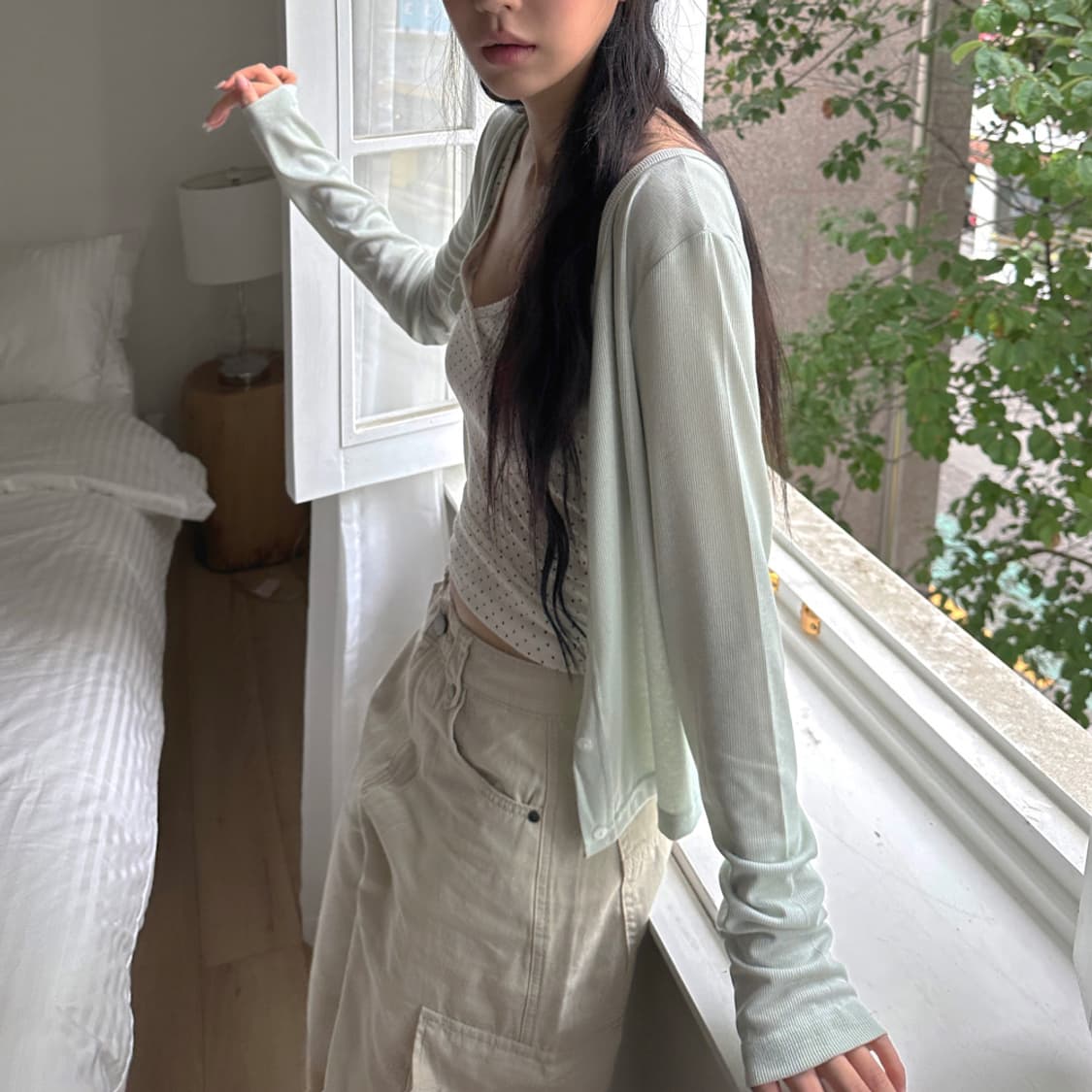 프롬뮤즈 light round cardigan 민트 여름 가디건 상품이미지2