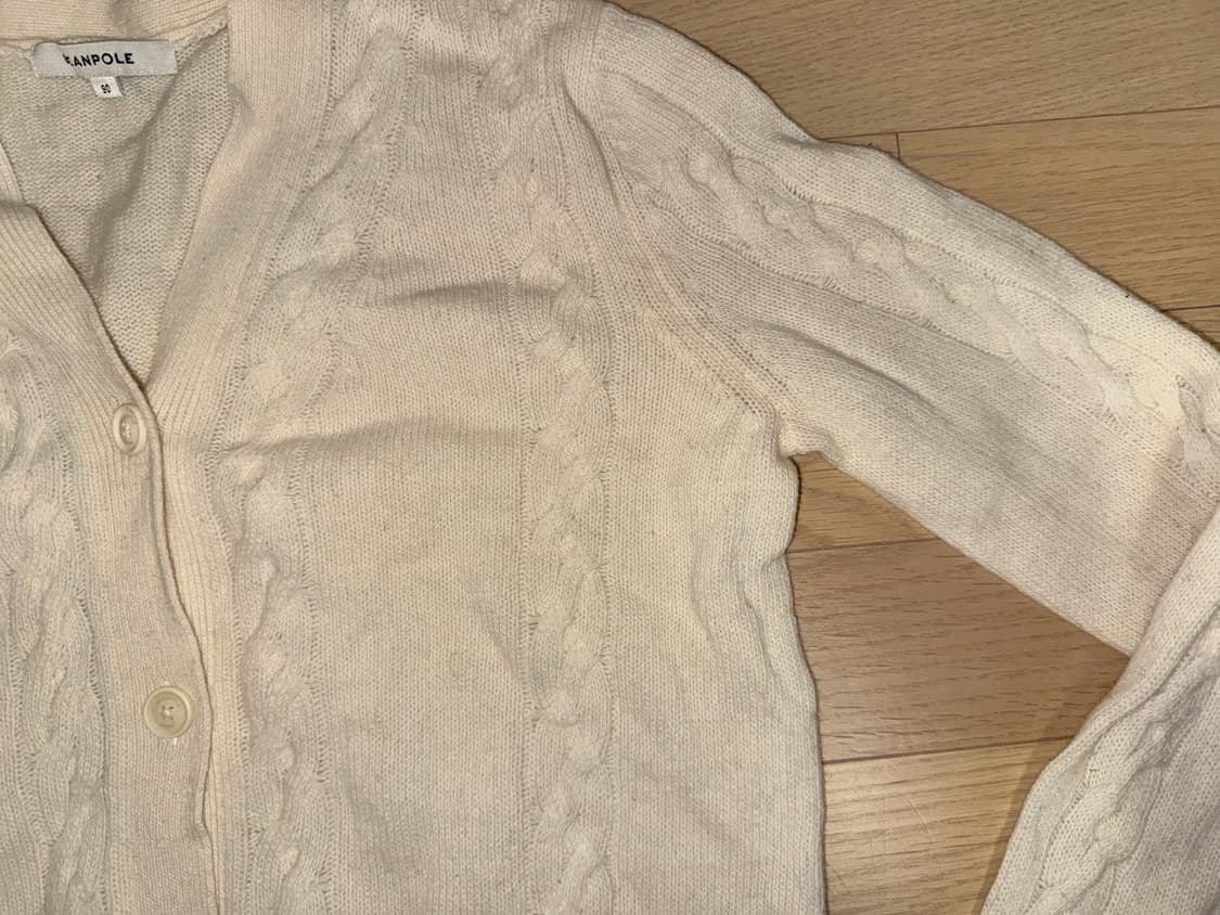 빈폴 케이블 꽈배기 니트 가디건 (아이보리) 90 상품이미지3
