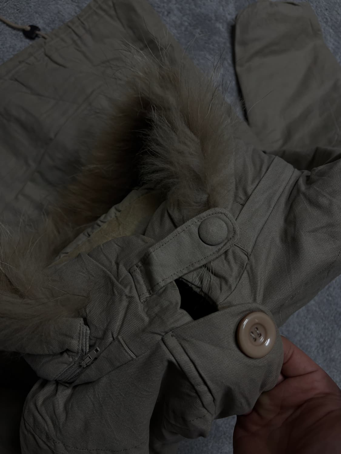 Vintage y2k punk grunge fur hood parka 상품이미지6