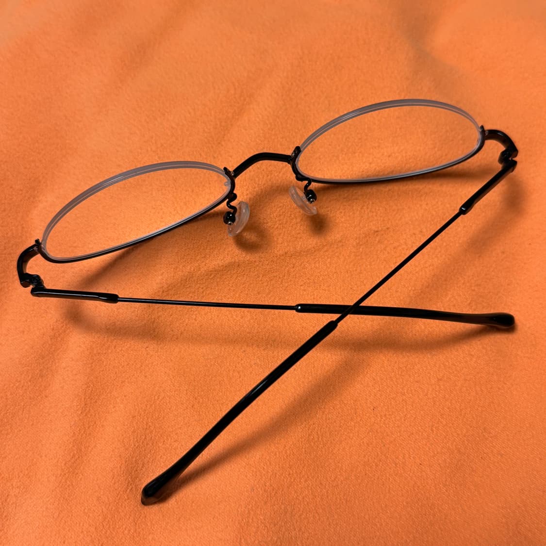 역반무테 반무테 하프 반테 원형 안경 블랙 상품이미지3