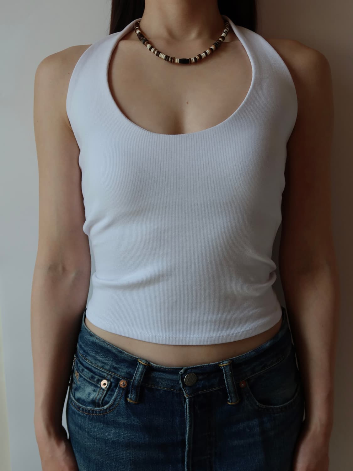 neutral beaded choker necklace 상품이미지2