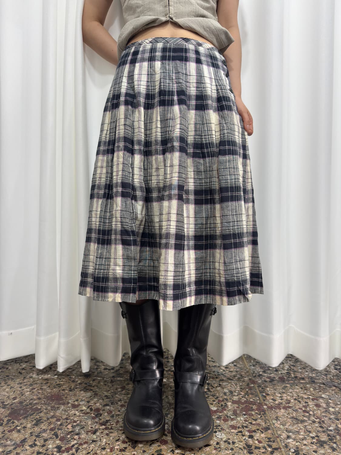check pleats skirt 상품이미지4