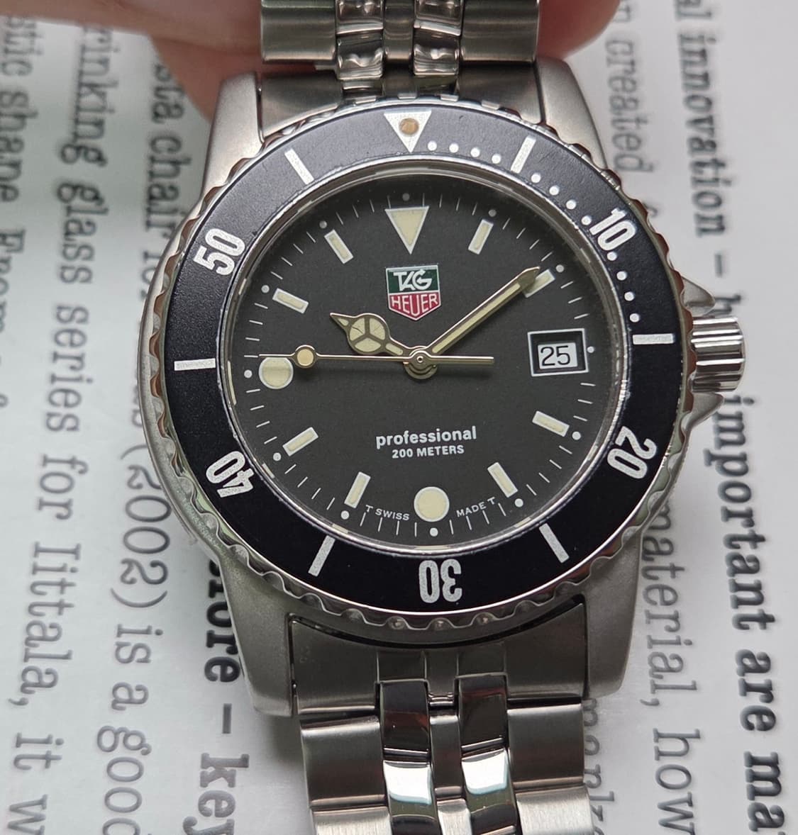 레어] 빈티지 태그호이어 프로페셔널 1500 블랙 태그섭 벤츠핸즈 쿼츠  상품이미지1