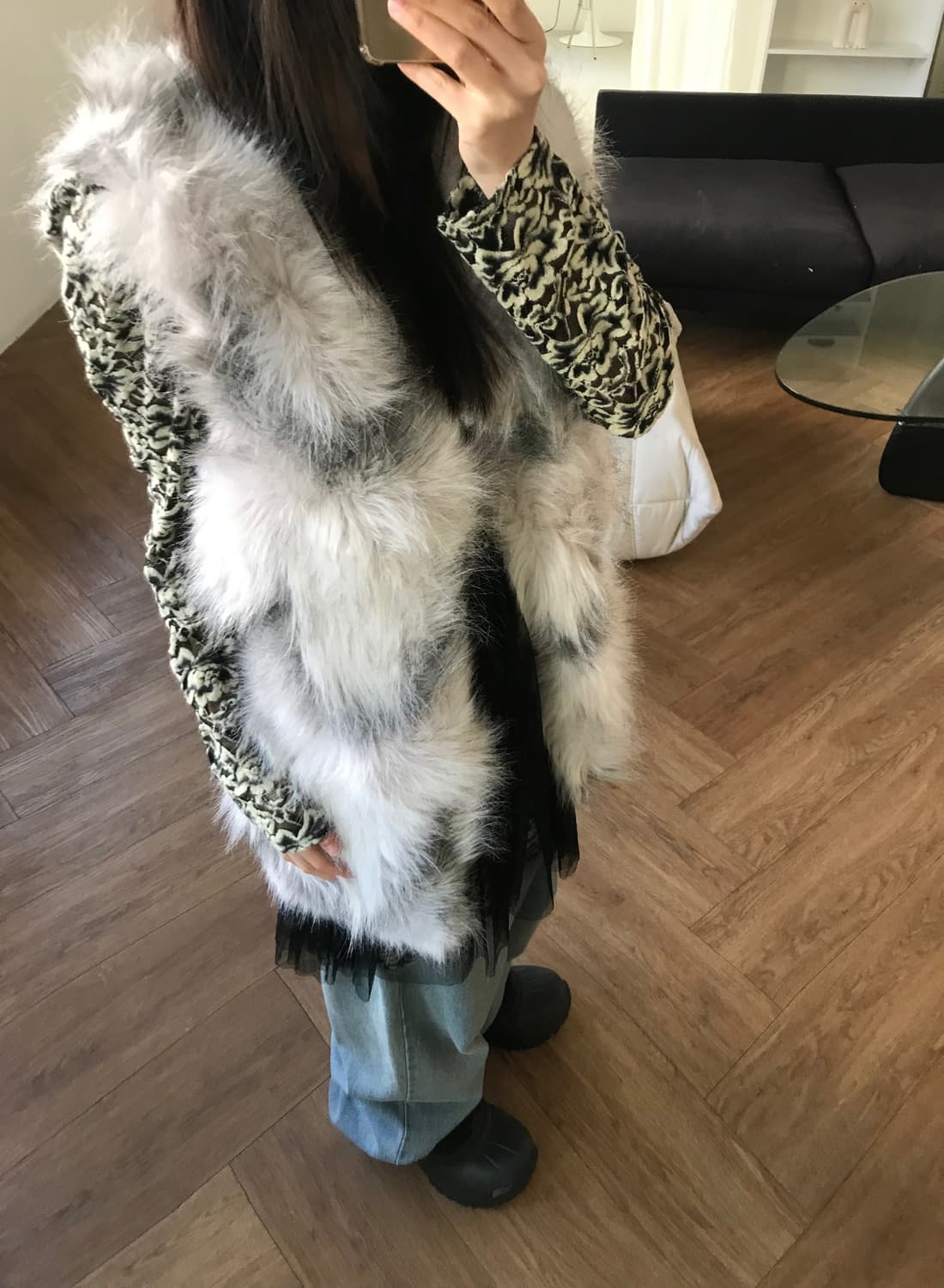 vintage eco fur vest 상품이미지6