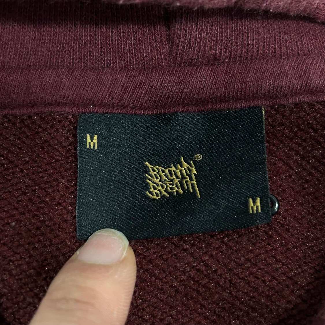 Brown breath  브라운브레스 백 포인트 버건디 후드티 상품이미지6