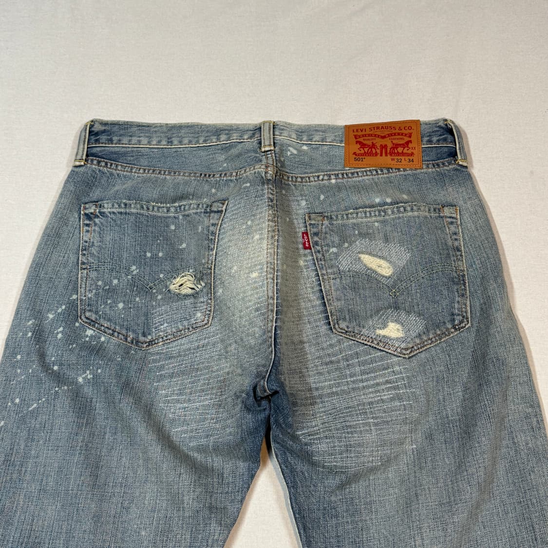 32inch) 리바이스 501 보로 데미지 워싱진 데님 청바지 상품이미지2
