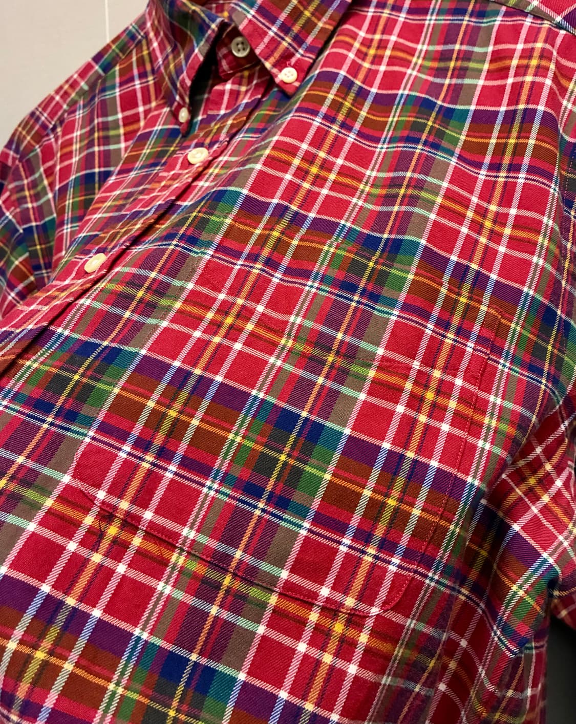 (M/100)POLO 폴로랄프로렌 마드라스 코튼 버튼다운 체크셔츠 상품이미지7