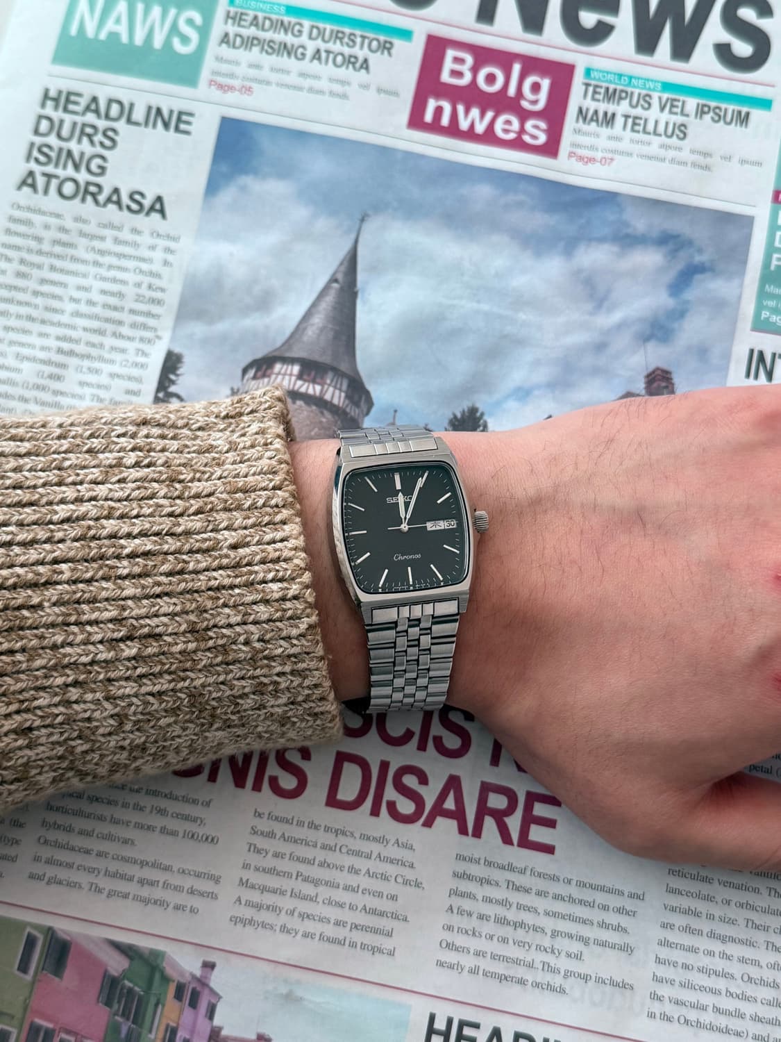 Seiko 세이코 Chronos Square Quartz Day-Date 상품이미지6