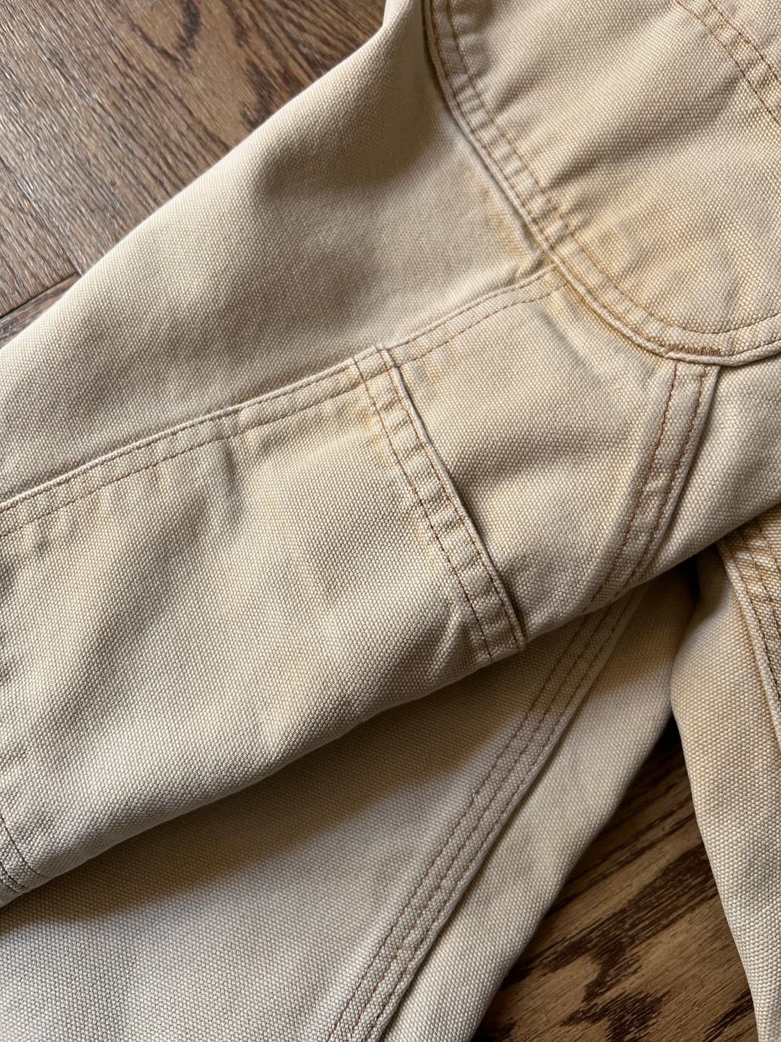 [40]칼하트 USA 빈티지 페이딩 브라운 싱글니 카펜터 워크 팬츠 상품이미지6