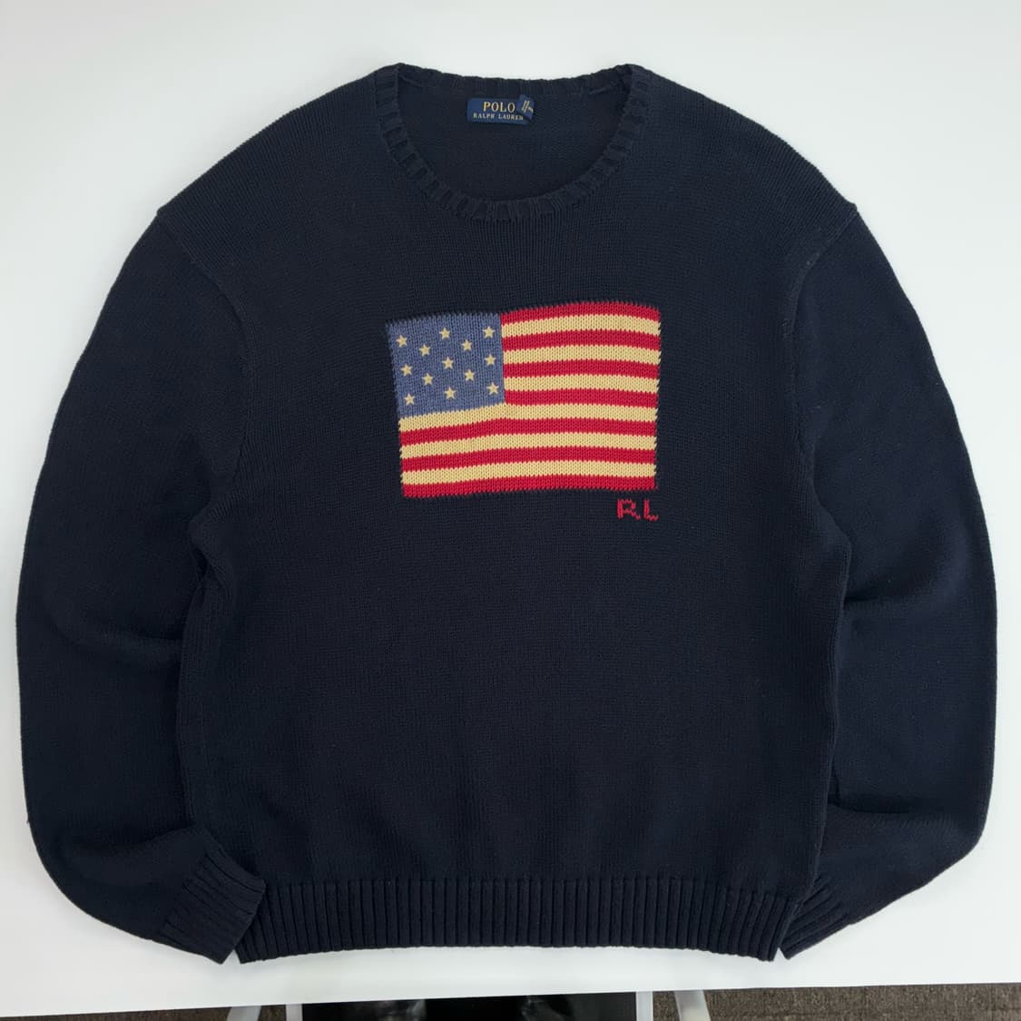 Polo  폴로 랄프로렌 코튼 성조기 네이비 니트  상품이미지1