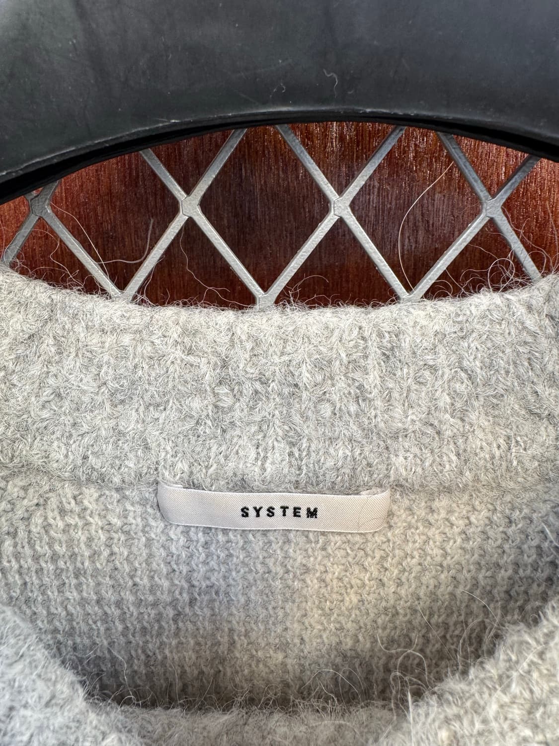 한섬 시스템 system 알파카 그레이 오버핏 울 니트 스웨터 F 상품이미지5