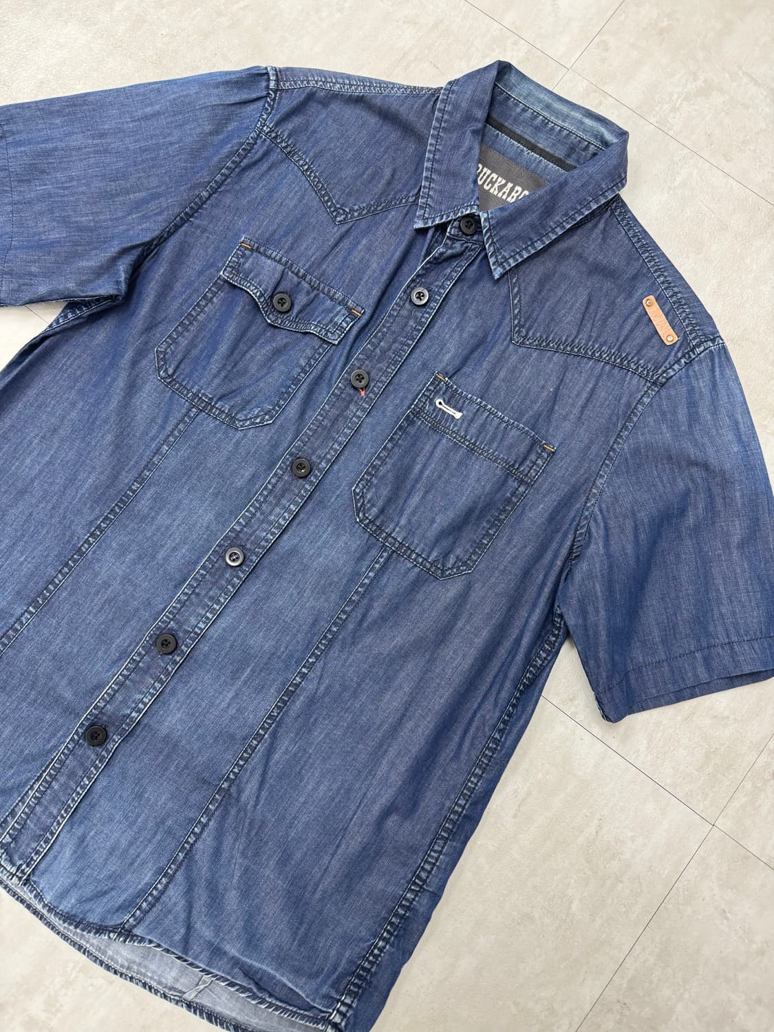 •BUCKAROO 데님 반팔 셔츠 워싱 셔츠 상품이미지2
