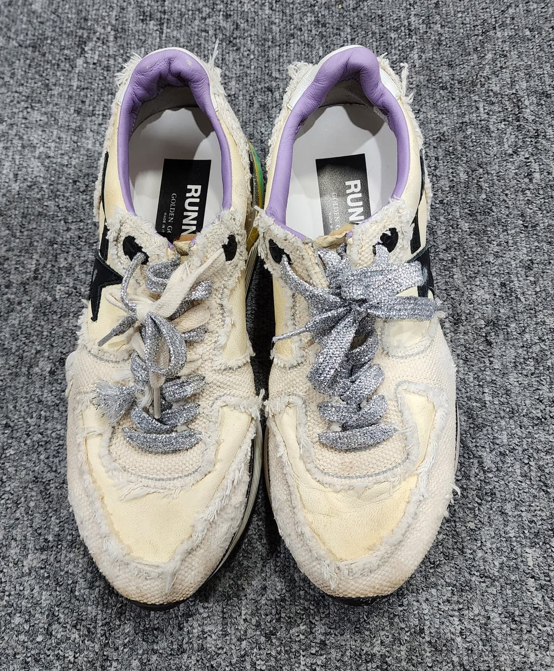 골든구스 러닝 솔 디스트레스드 레더 캔버스 스니커즈 38 상품이미지2