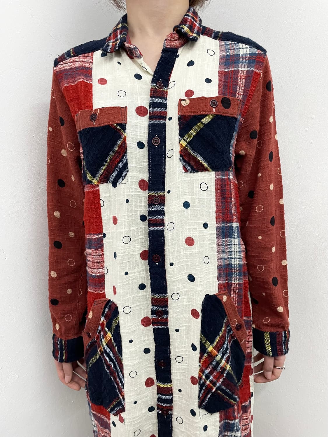 큐브슈가 하구미 도트 셔츠 원피스 상품이미지4