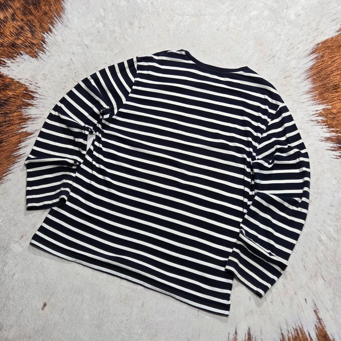 빈티지 블랙 화이트 단가라 롱슬리브 상품이미지4