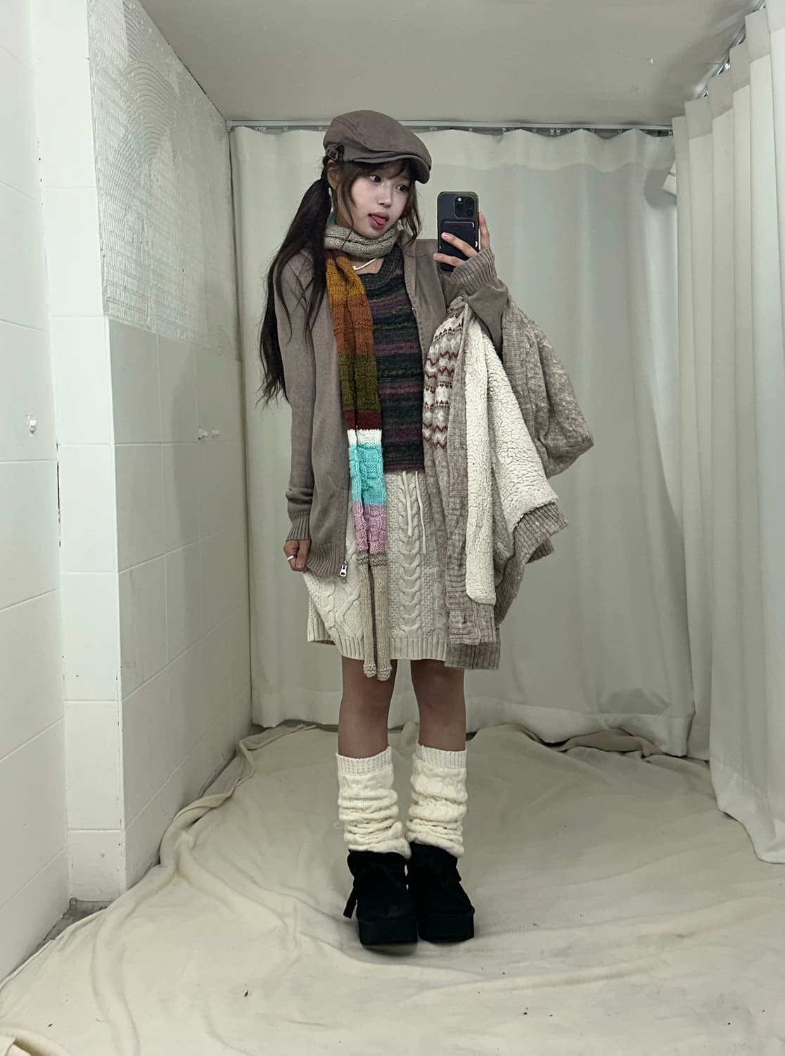 데일리 히피 모리걸 가디건 코디세트 상품이미지2