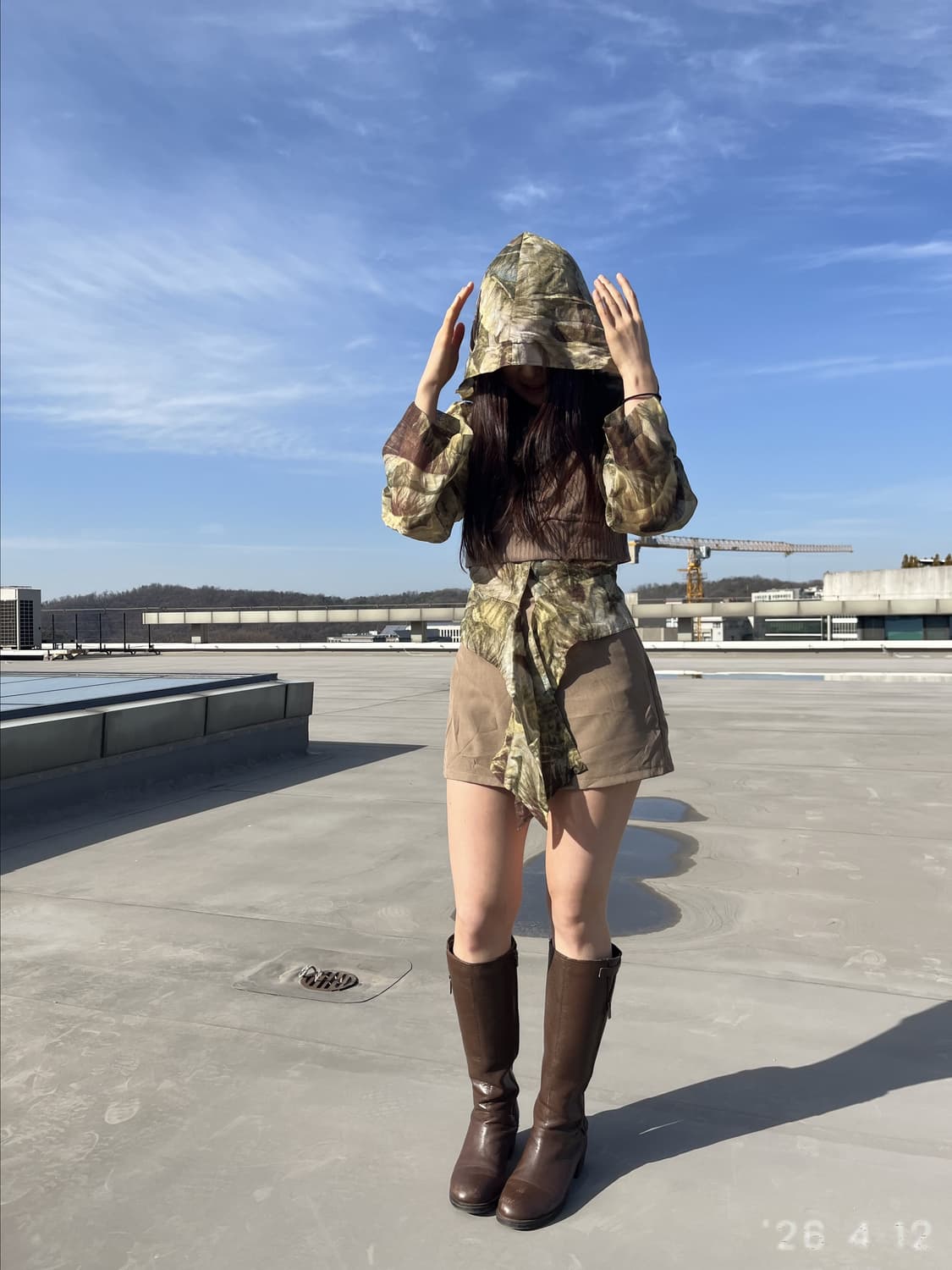 Brown Lap Skirt 브라운 랩 스커트 상품이미지5