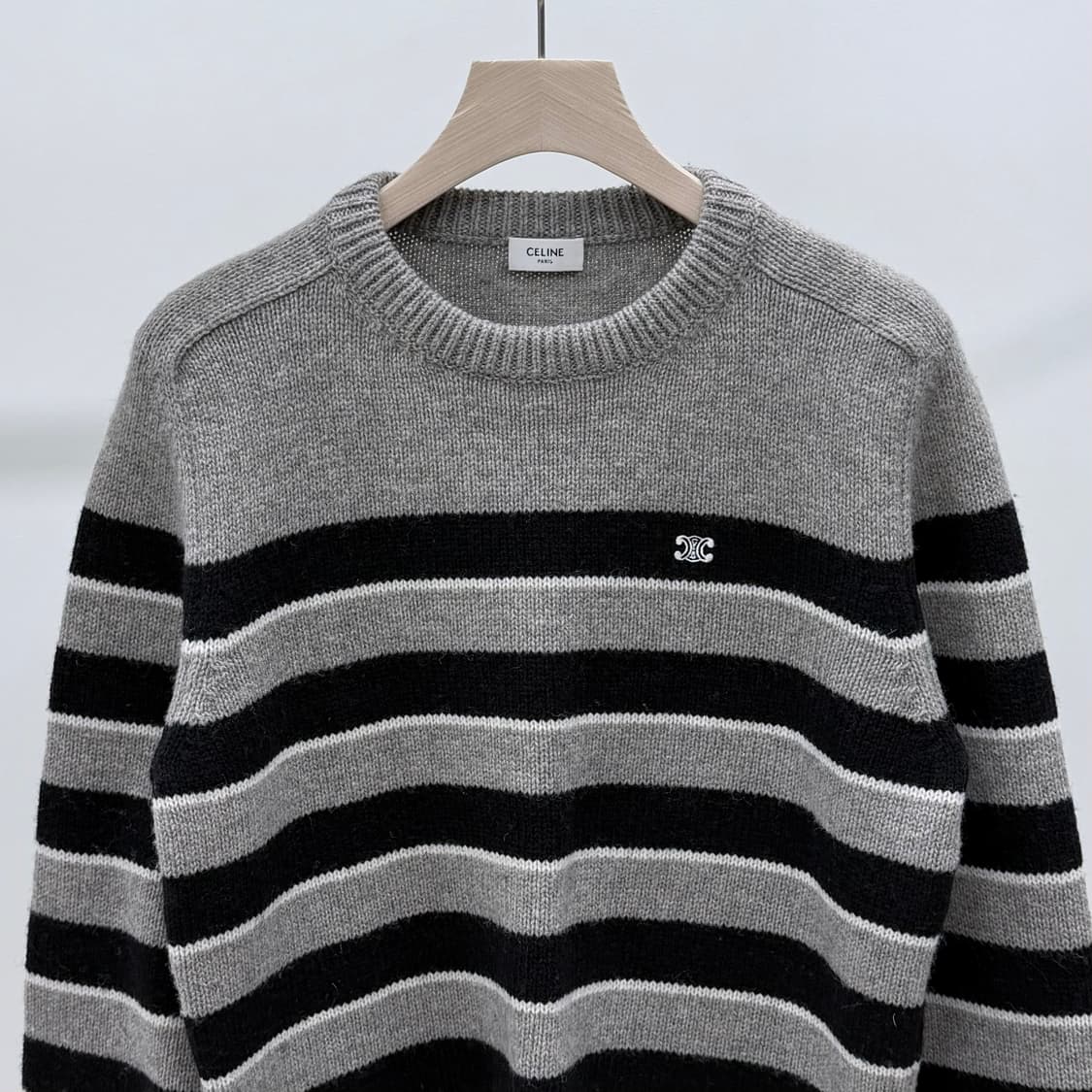 [S+급/M] 셀린느 트리오페 스트라이프 크루넥 울 니트 상품이미지2