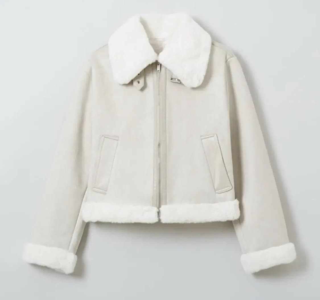 스파오 퍼배색 무스탕 아이보리 크림 상품이미지1