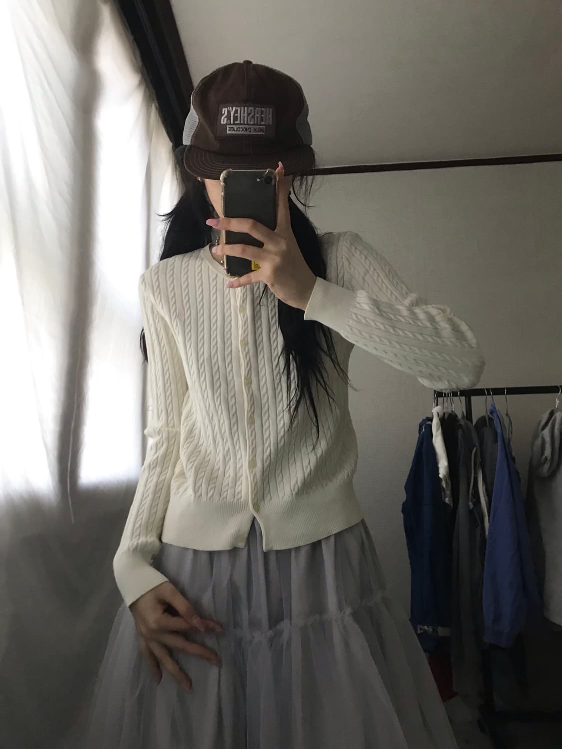 폴로 아이보리 케이블 가디건 상품이미지3
