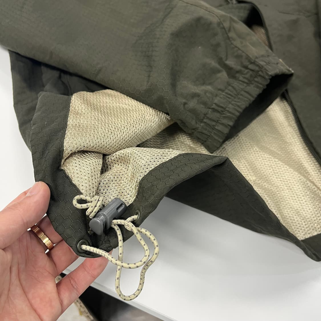 [M] 90s 올드 스투시 2WAY 나일론 후드 자켓 점퍼 바람막이 카키 상품이미지6