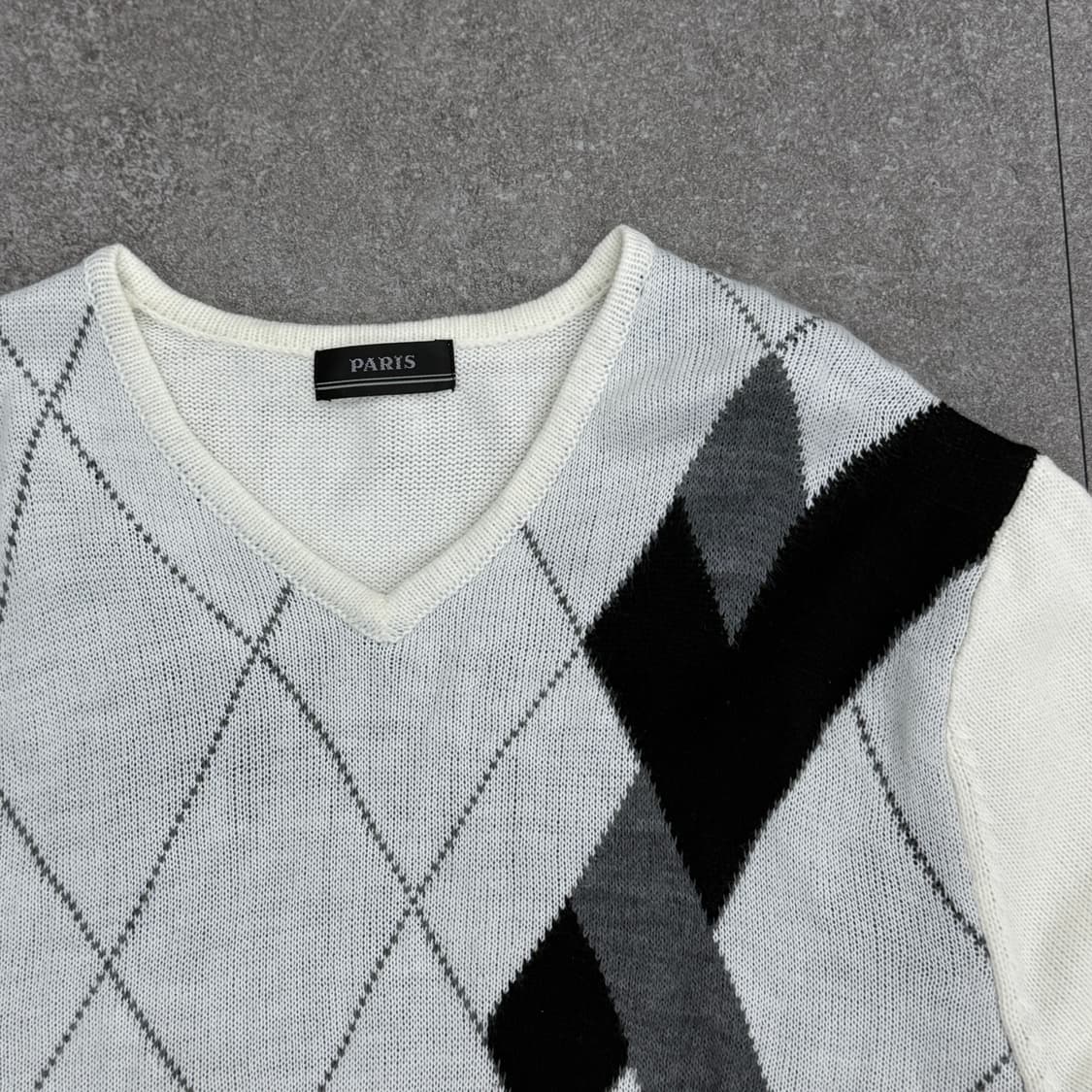 남성 아가일 니트티셔츠 상품이미지4