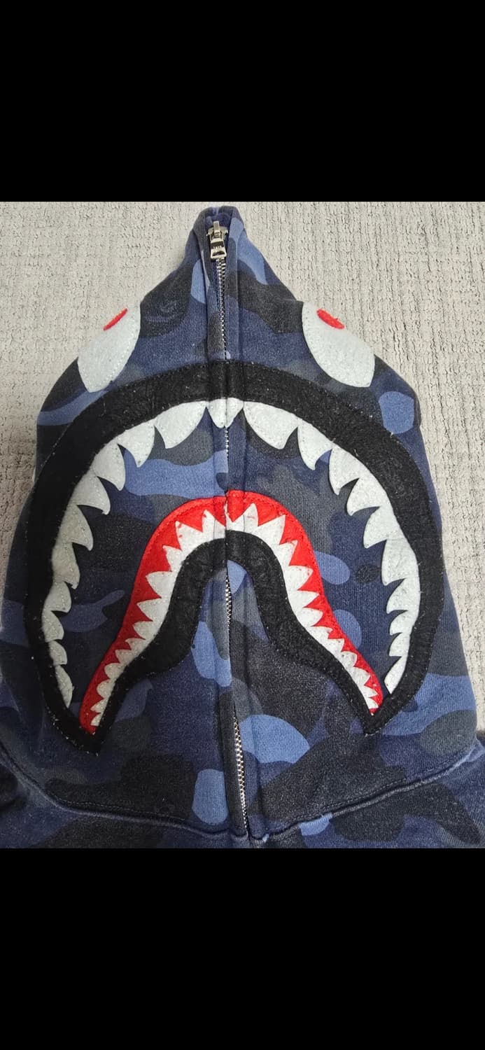 베이프 x PSG 샤크 후드집업 블루 카모 XXL 상품이미지7