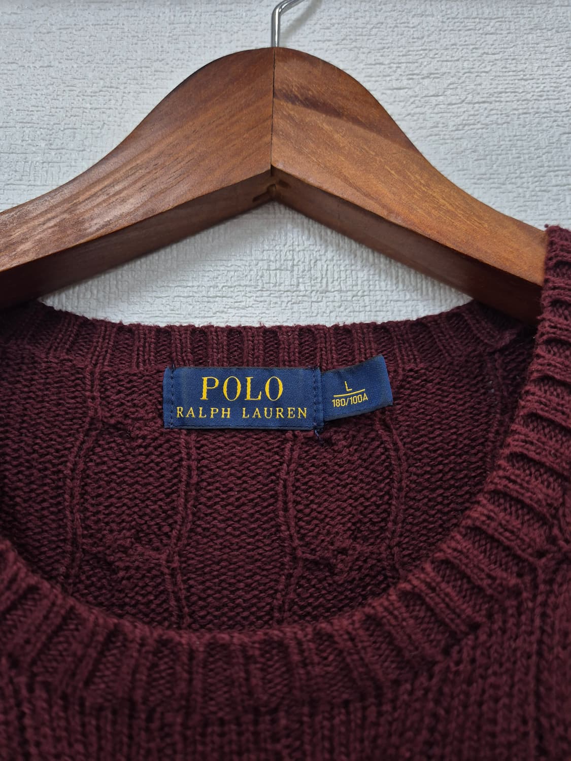폴로 케이블 니트 버건디 / 103 (정품) 상품이미지3