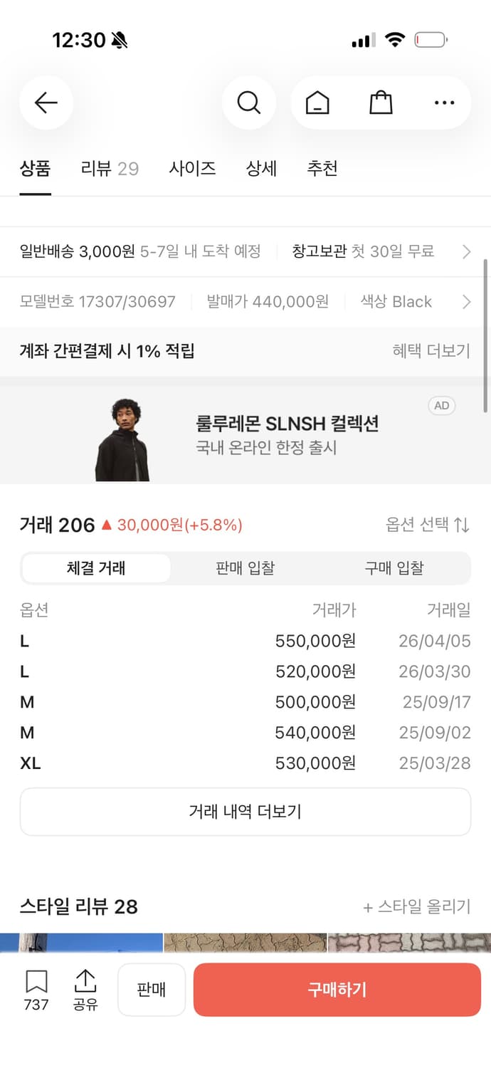 아크테릭스 감마 LT 후디 M 사이즈  크림 마지막 거래가가 50이고 이 상품이미지2