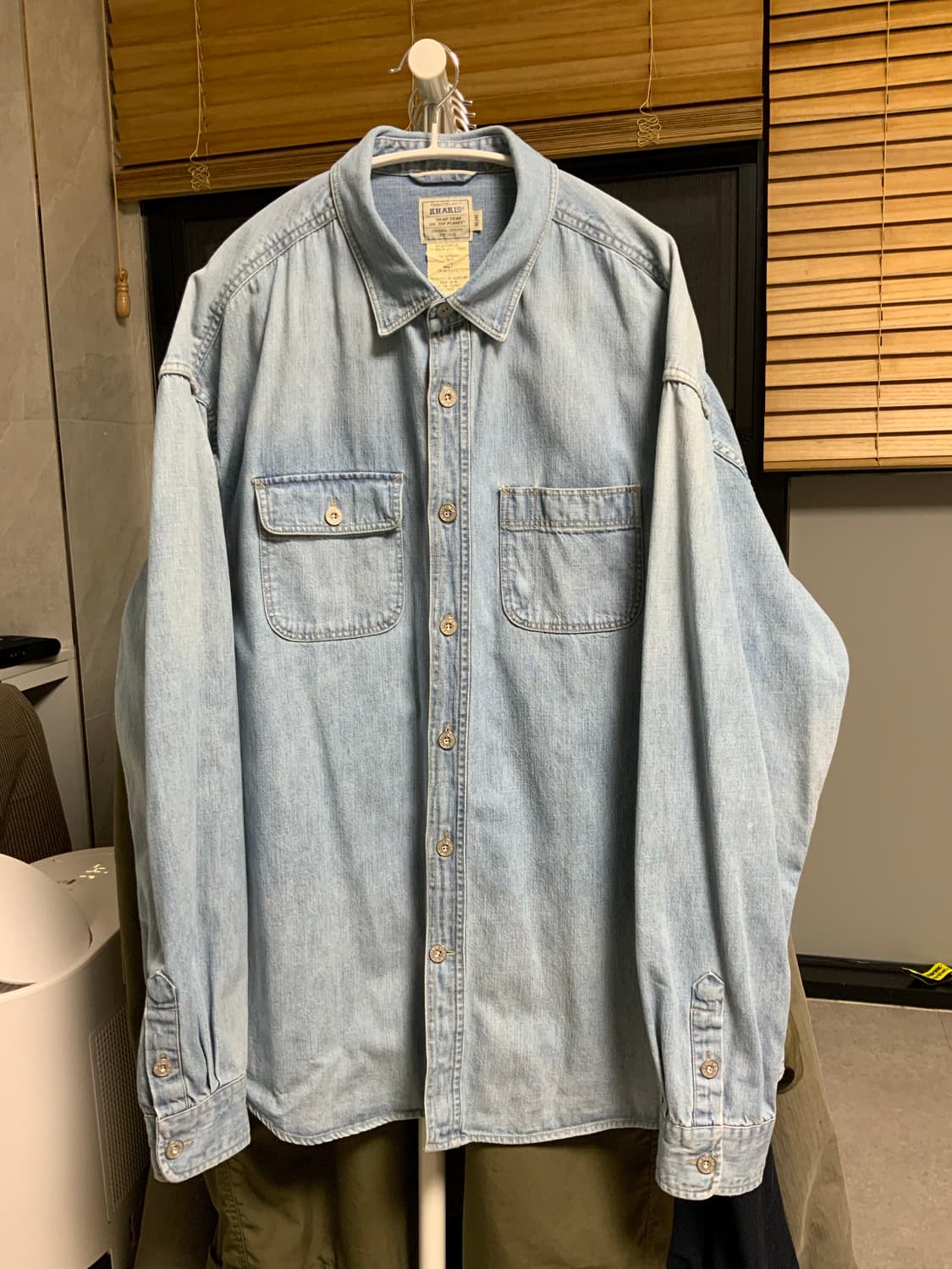 카키스 2P 데님 워크 셔츠 라이트 블루 (엑스라지) 상품이미지1