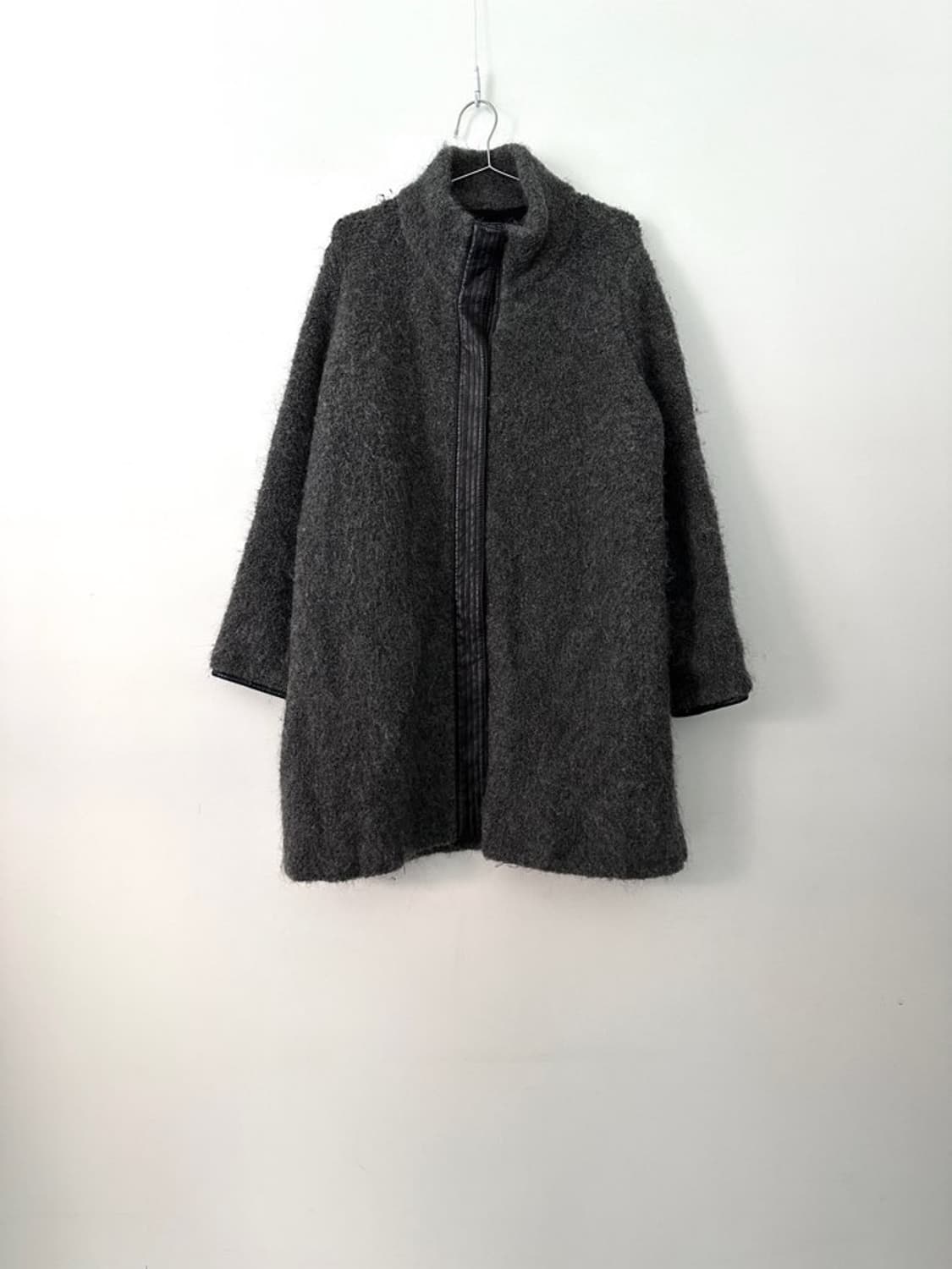 Boucle leather mix jacket / grey 상품이미지3