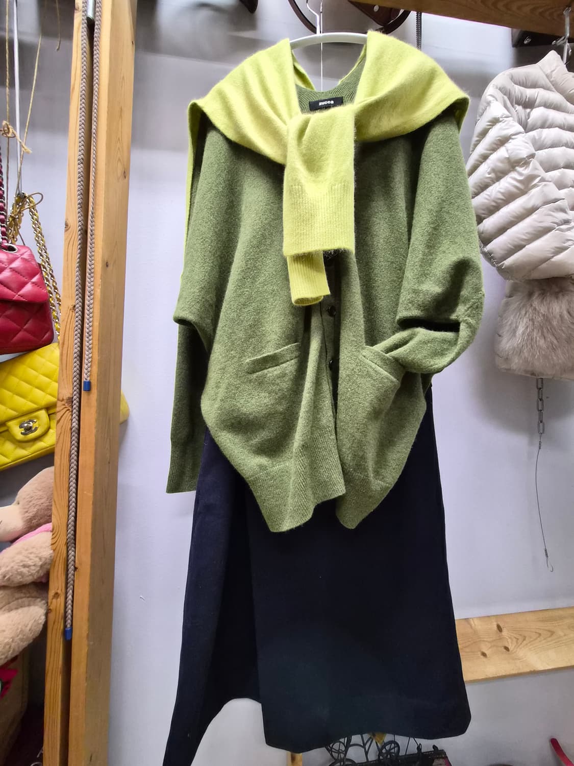 zucca 앙고라 캐시울 나그랑롱니트. 코스울 랩스커트 상품이미지1