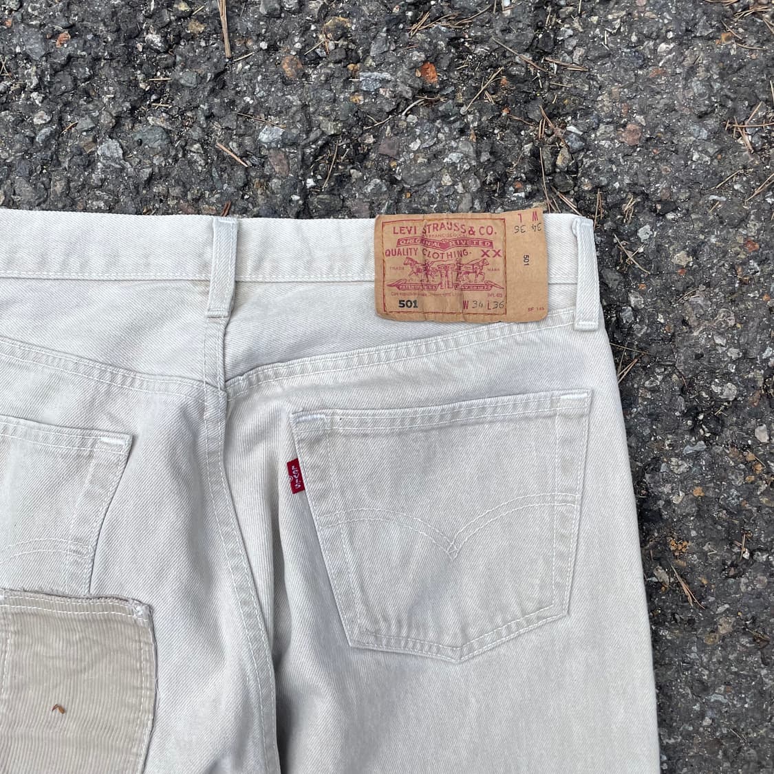 리바이스 501 패치워크 커스텀 팬츠 34/36 상품이미지4
