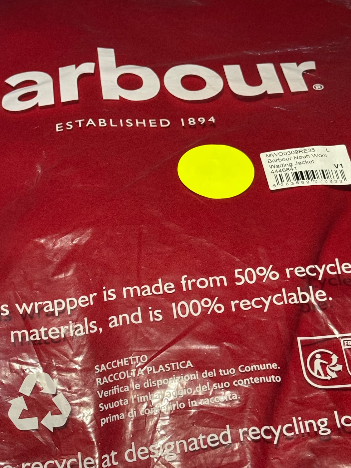 노아x바버 울 웨이딩 헌팅자켓 레드 L 상품이미지3