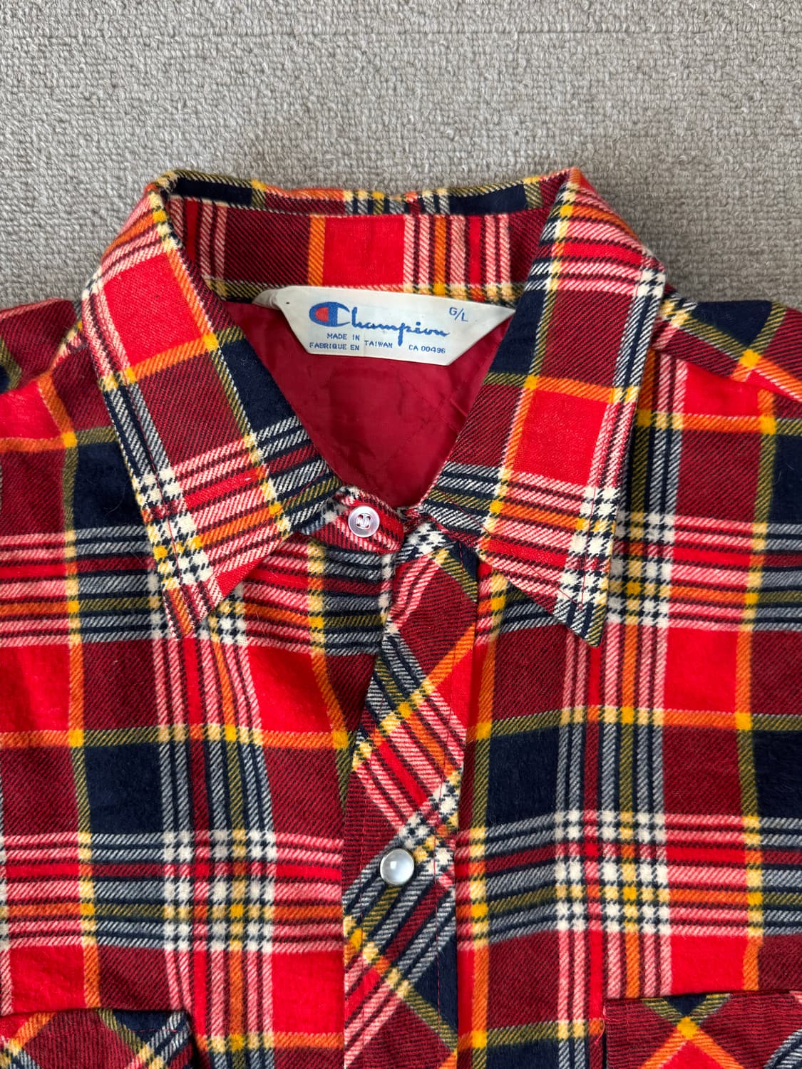 80s 빈티지 챔피온 누빔 셔츠 셔켓 상품이미지2