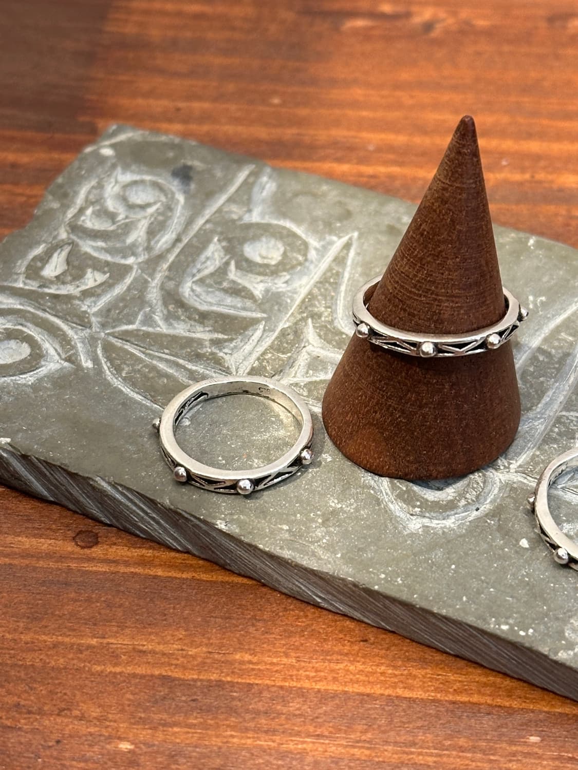 Antique Dot Thin Band 925 Silver Ring 상품이미지2