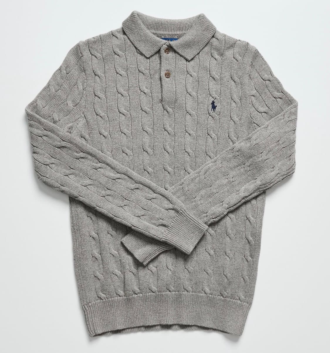 [정품 거의 새상품, L] 폴로 랄프로렌 코튼 케이블 카라 니트 스웨터 상품이미지1
